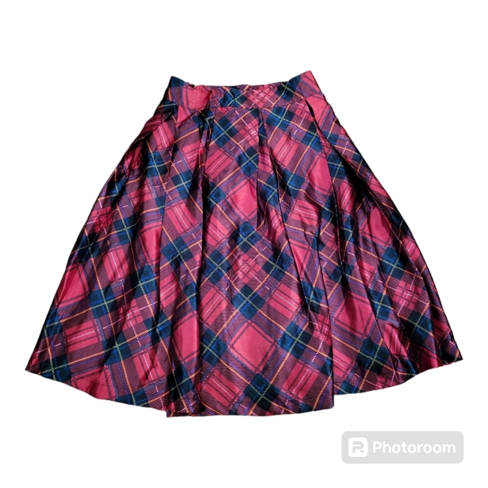 Vintage NWT plaid midi skirt Womens‎ Size S Red